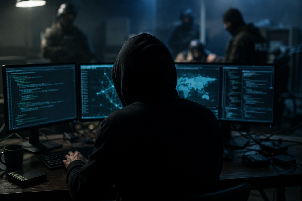 Authorities target dark web cybercrime activities in a coordinated takedown operation.