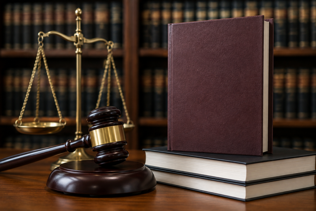 Gavel and scales of justice symbolizing India's new criminal laws.
