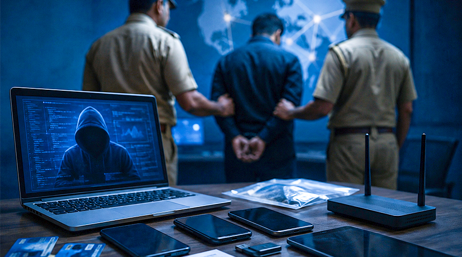 Three people arrested in Sultanpur cyber fraud racket.